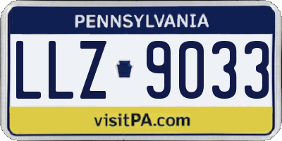 PA license plate LLZ9033