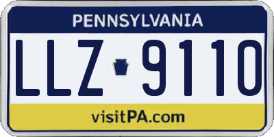 PA license plate LLZ9110