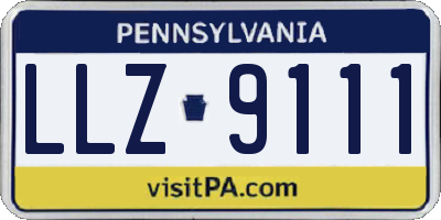 PA license plate LLZ9111