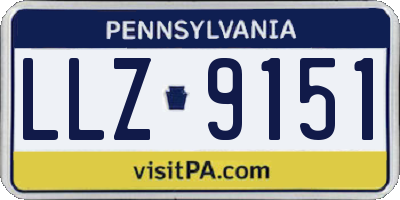 PA license plate LLZ9151
