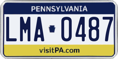 PA license plate LMA0487
