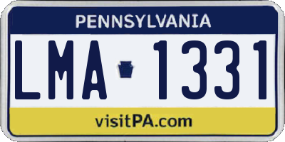 PA license plate LMA1331