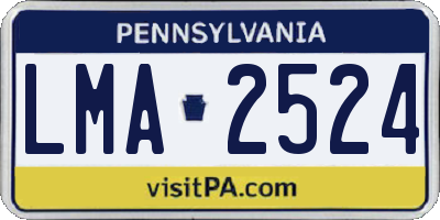 PA license plate LMA2524