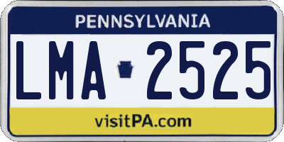 PA license plate LMA2525