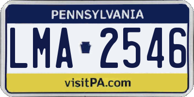 PA license plate LMA2546