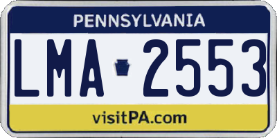 PA license plate LMA2553