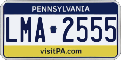 PA license plate LMA2555