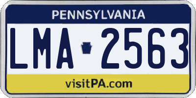 PA license plate LMA2563