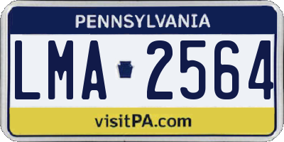 PA license plate LMA2564
