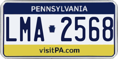 PA license plate LMA2568