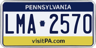 PA license plate LMA2570