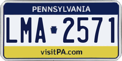 PA license plate LMA2571