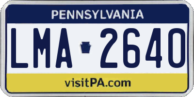 PA license plate LMA2640