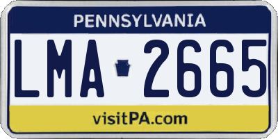 PA license plate LMA2665