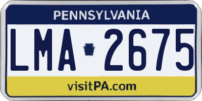 PA license plate LMA2675