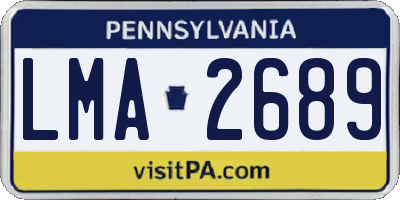 PA license plate LMA2689
