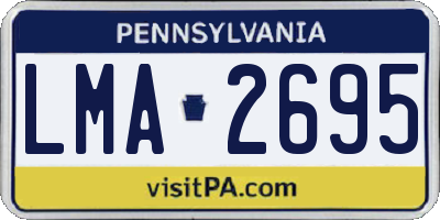 PA license plate LMA2695