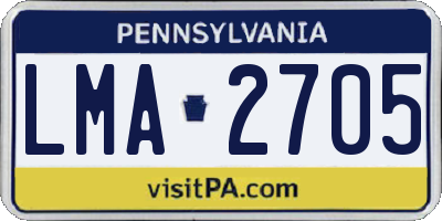 PA license plate LMA2705