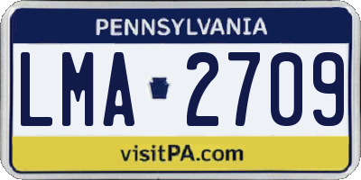 PA license plate LMA2709