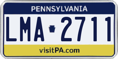 PA license plate LMA2711