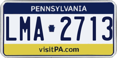 PA license plate LMA2713