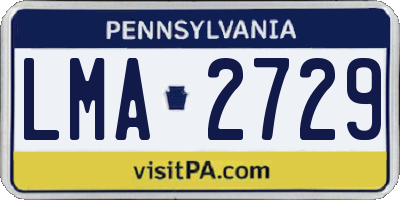 PA license plate LMA2729