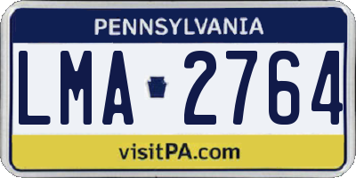 PA license plate LMA2764