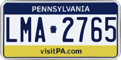 PA license plate LMA2765