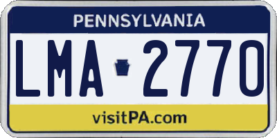 PA license plate LMA2770
