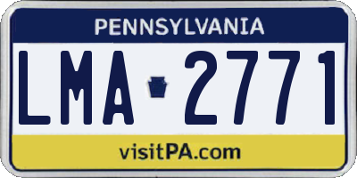 PA license plate LMA2771
