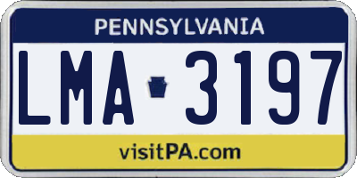 PA license plate LMA3197