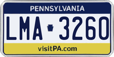 PA license plate LMA3260
