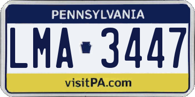 PA license plate LMA3447