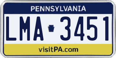 PA license plate LMA3451