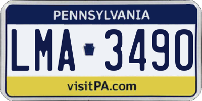 PA license plate LMA3490