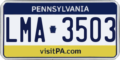 PA license plate LMA3503