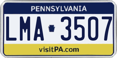PA license plate LMA3507