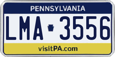PA license plate LMA3556
