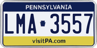 PA license plate LMA3557