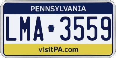 PA license plate LMA3559
