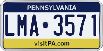 PA license plate LMA3571