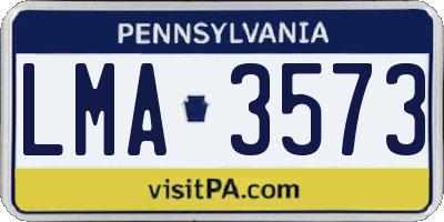 PA license plate LMA3573