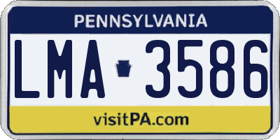 PA license plate LMA3586