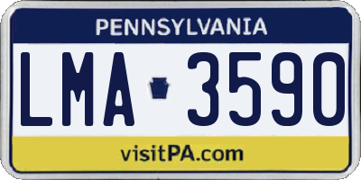 PA license plate LMA3590
