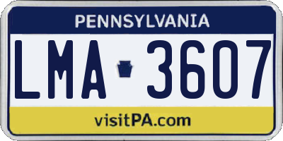 PA license plate LMA3607