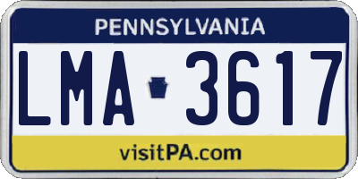 PA license plate LMA3617