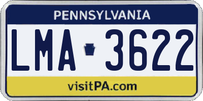 PA license plate LMA3622
