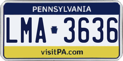 PA license plate LMA3636
