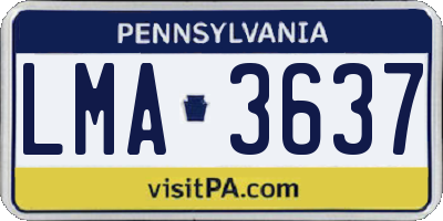 PA license plate LMA3637
