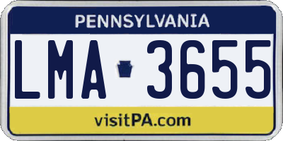 PA license plate LMA3655